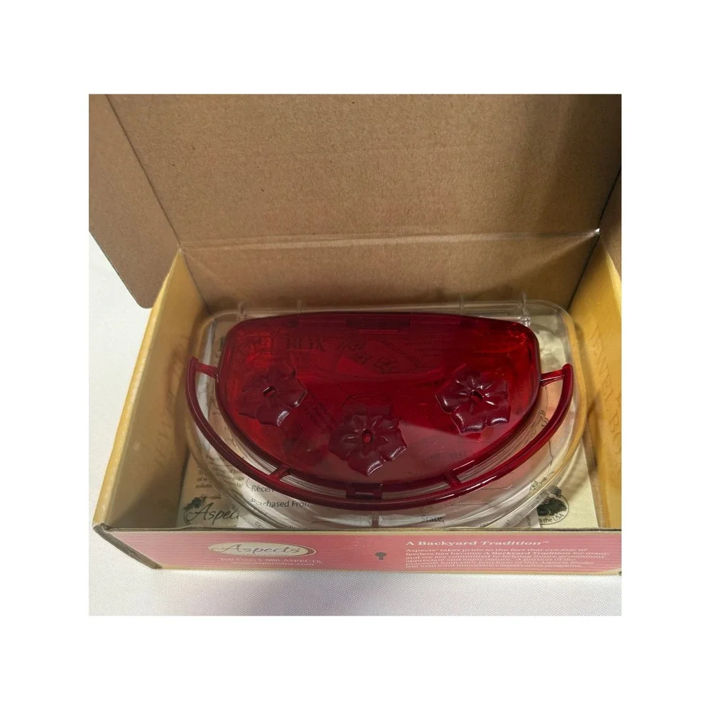 Aspects Jewel Box Window Hummingbird Feeder Red 8oz HighView Perch Ant-Moat